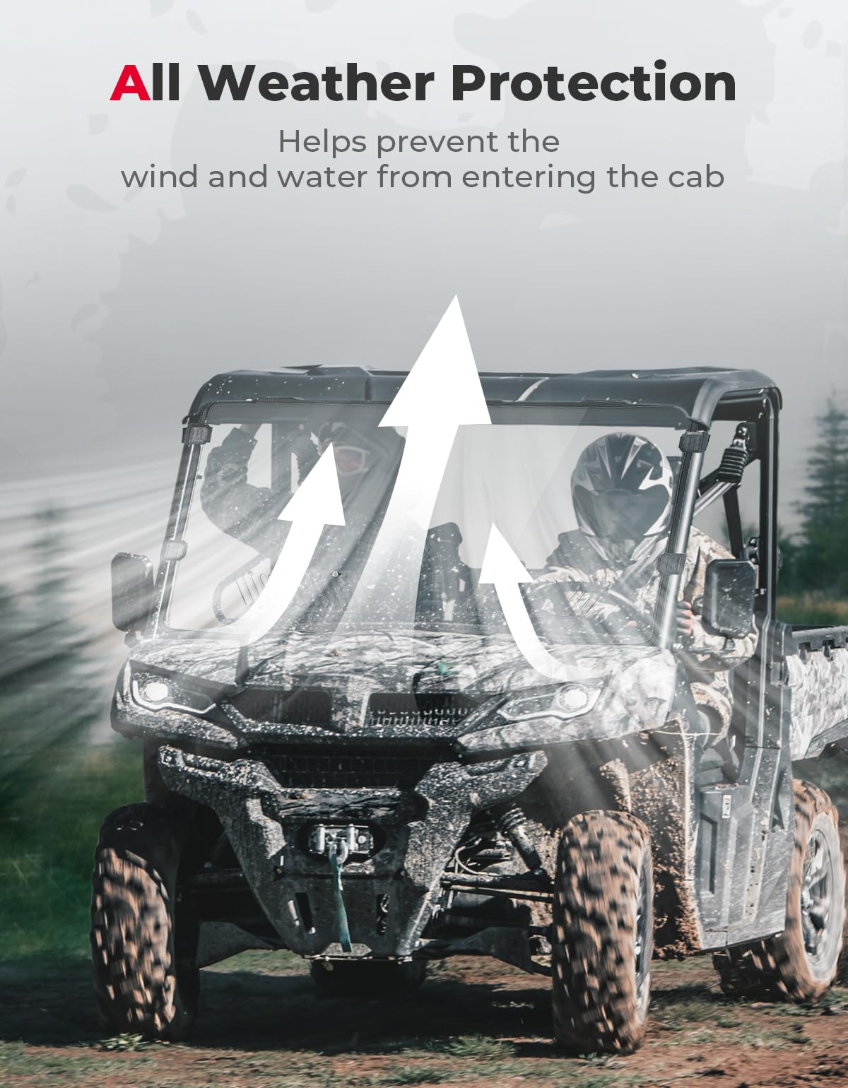 Airflow Sliding Vented Front Windshield for CFMOTO UFORCE 1000|1000XL