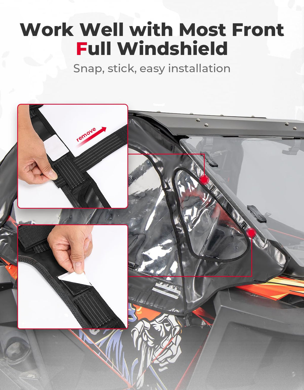 Soft Cab Enclosure Upper Doors for Polaris RZR PRO XP/Turbo R (2 seat) – fits Polaris RZR Turbo R (view 4)