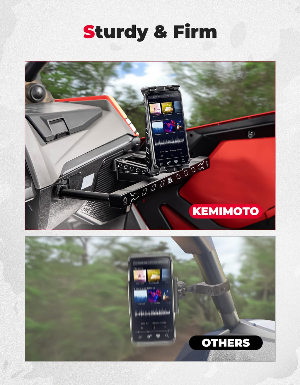 Electronic Device Mounts with Grab Bar For RZR PRO XP/R/Turbo R – fits Polaris RZR (view 3)