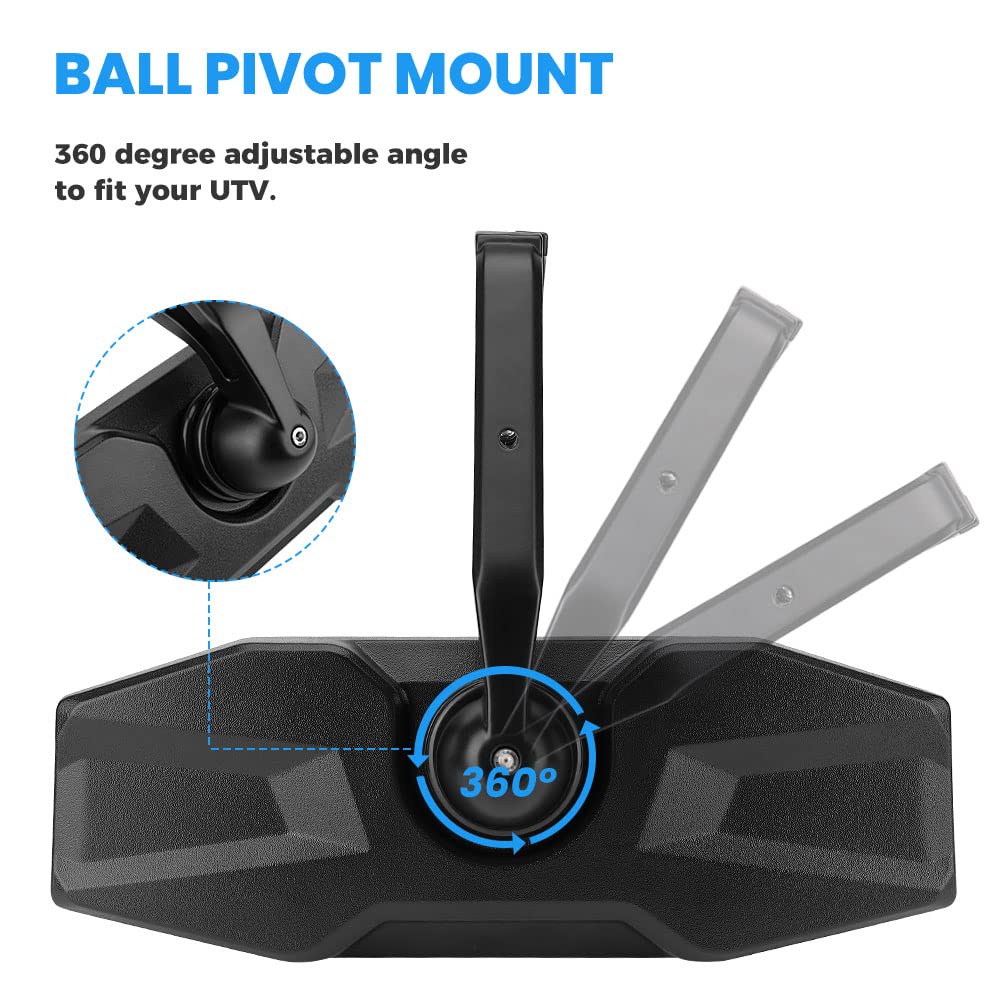 Rear View Center Mirror for 1.75” Roll Bar for Polaris RZR