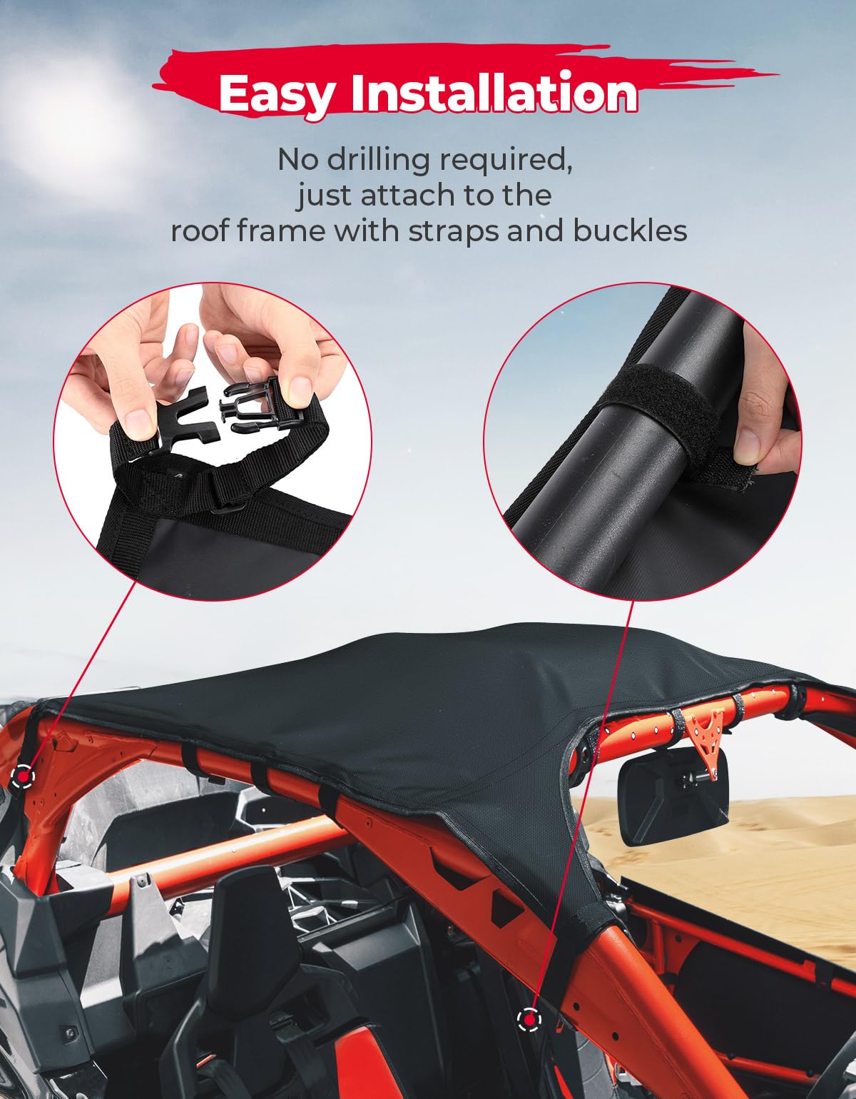 Soft Top Roof for Can-Am Maverick X3 – fits Can-Am Maverick X3 2-Seat (view 4)