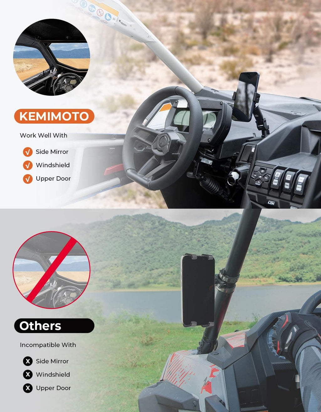 360° Adjustable CNC Phone Mount for Can-Am Maverick X3/MAX