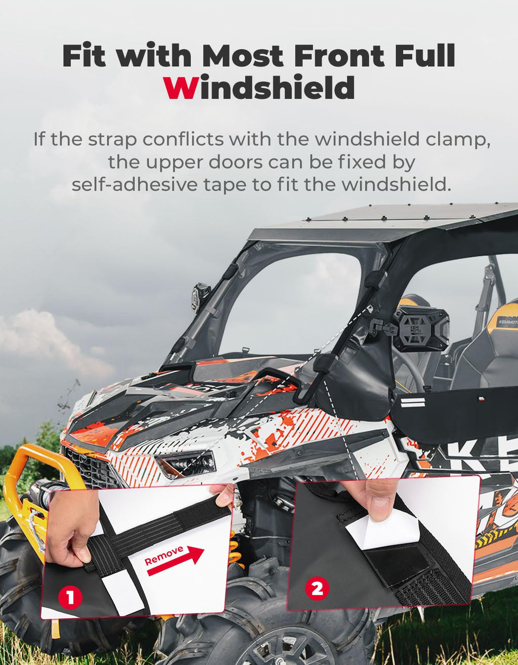 Soft Upper Door Cab Enclosure Set for Polaris RZR XP 4 1000 2014-2023 – fits Polaris RZR XP 4 1000 (2014-2023) (view 3)