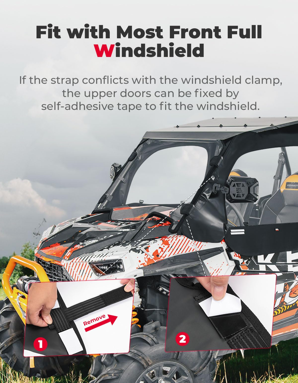 Soft Upper Door Cab Enclosure Set for Polaris RZR XP 4 1000 2014-2023 – fits Polaris RZR XP 4 1000 (2014-2023) (view 3)