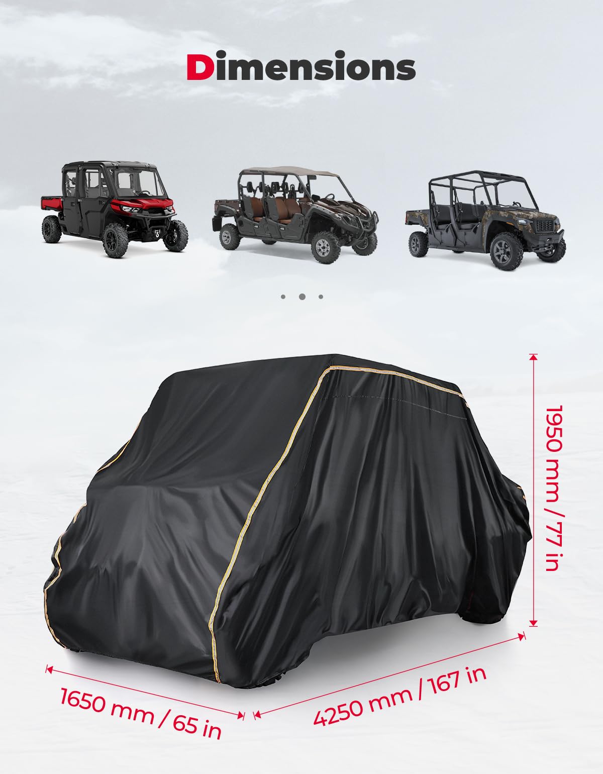 4-6 Seater UTV 420D Cover for Can-Am Defender MAX PRO / Arctic Cat Prowler – fits Can-Am Defender (view 4)