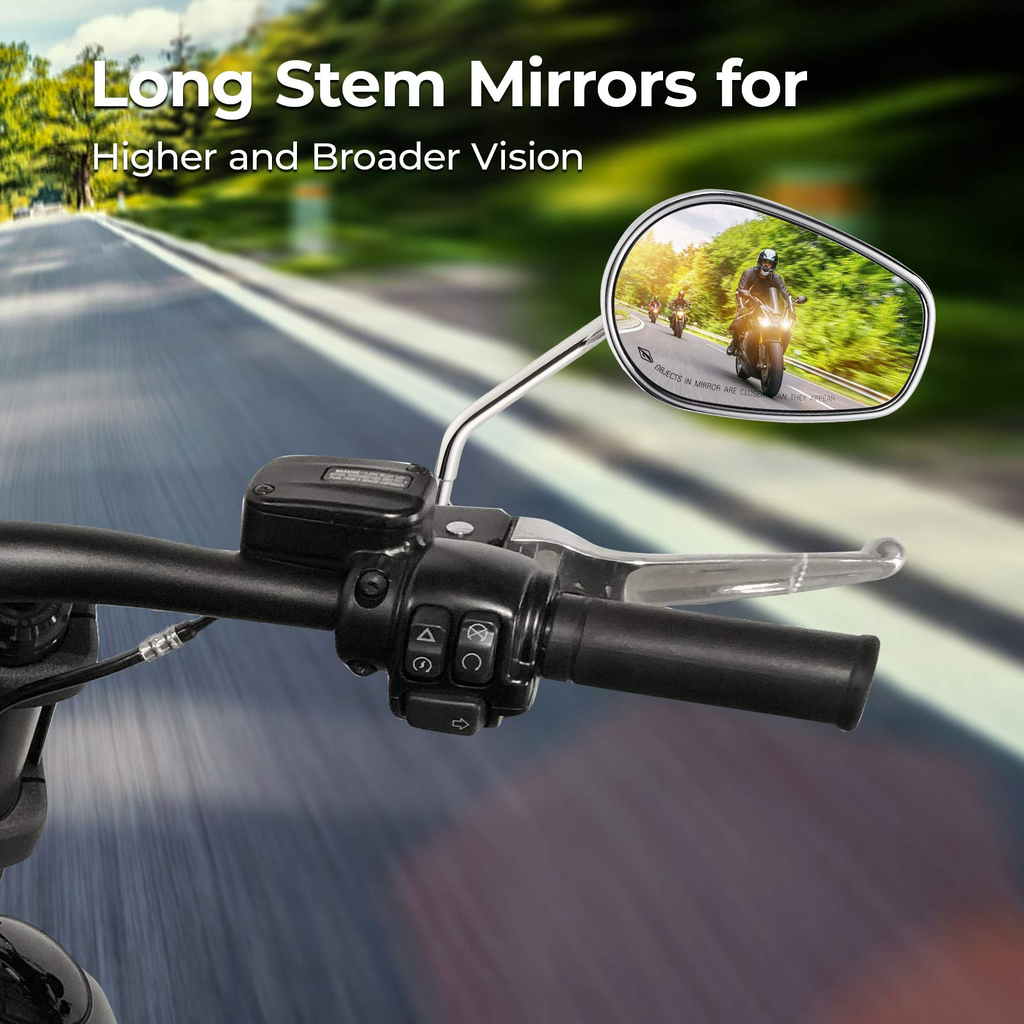 Side Rear View Mirrors with M8 Thread for Harley – fits Polaris Ranger (view 5)