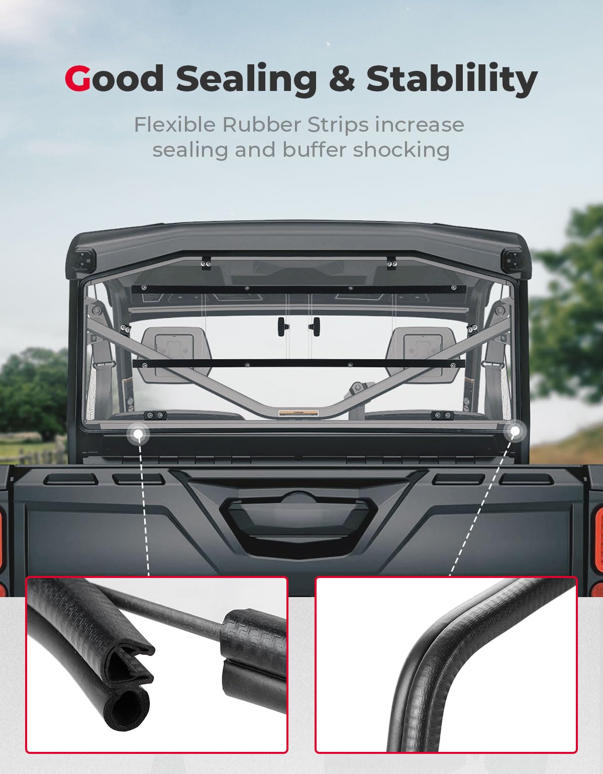 Sliding Rear Windshield for Can-Am Defender HD10|9|8|7|5 – fits Can-Am Defender HD8