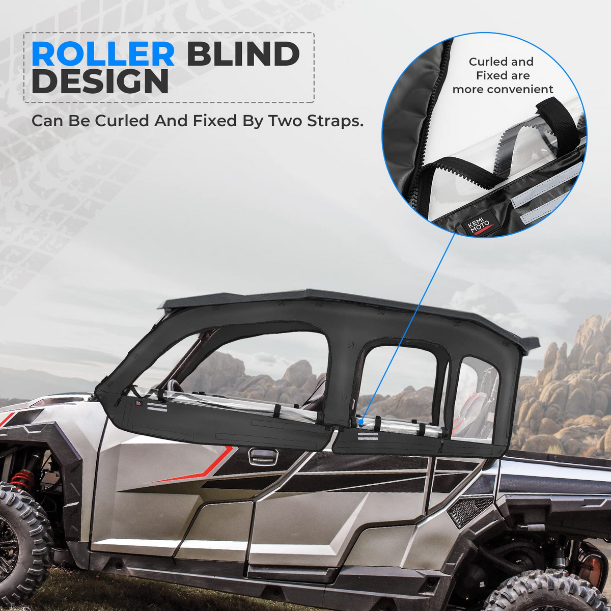 Soft Cab Enclosure Upper Doors for General XP 4 1000 – fits Polaris General (view 4)