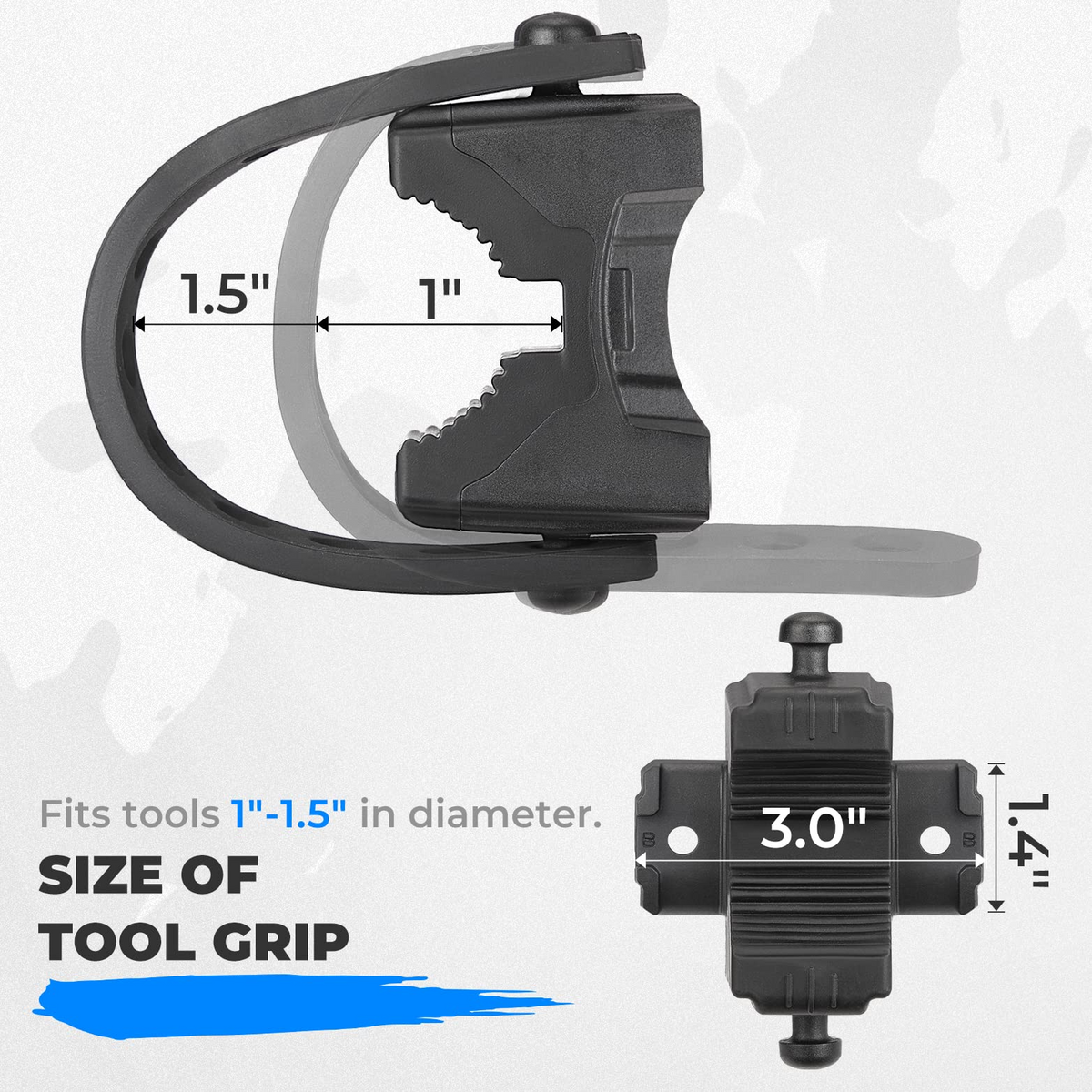 Type B Rubber Tool Clamp Fits 0.75-2.25 Inches Roll Bars