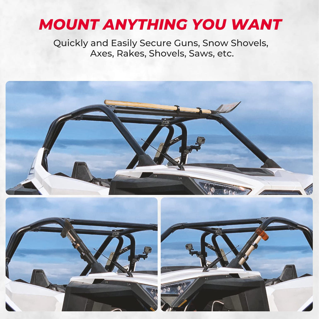 Shovel Holder Rubber Roof Rack Straps Fits 1.5"-3.5" Diameter Tools – fits Polaris RZR (view 4)