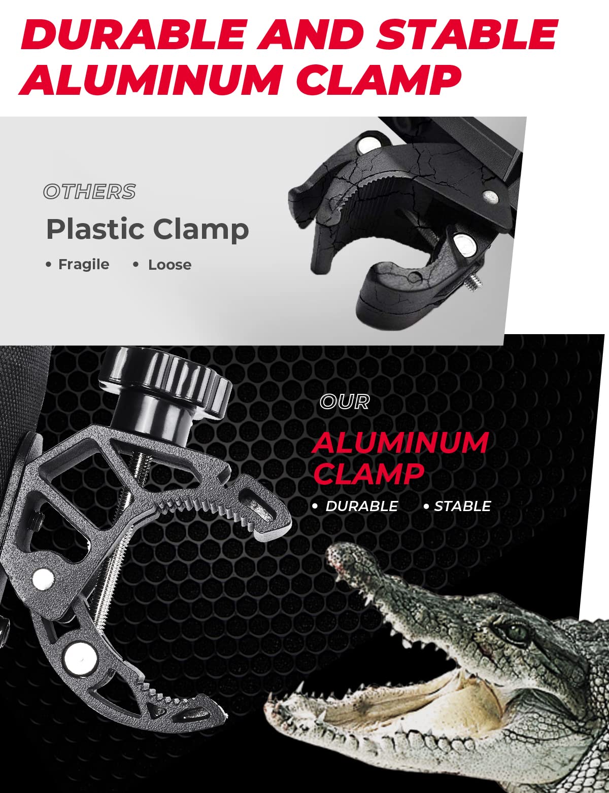 Oxford Fabric Cup Holder with Upgrade Alligator Clamp for UTV ATV Motorcycle Bike