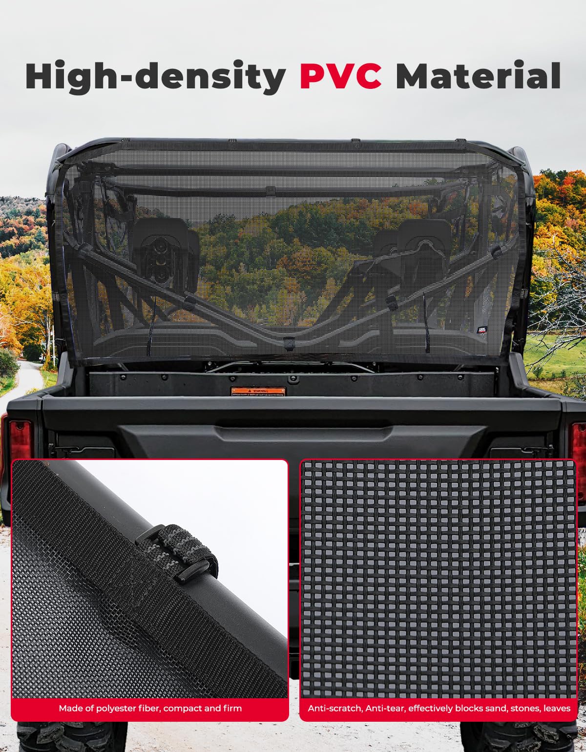 UTV Soft Rear Window Net For Pioneer 1000-6 – fits Honda Pioneer (view 4)