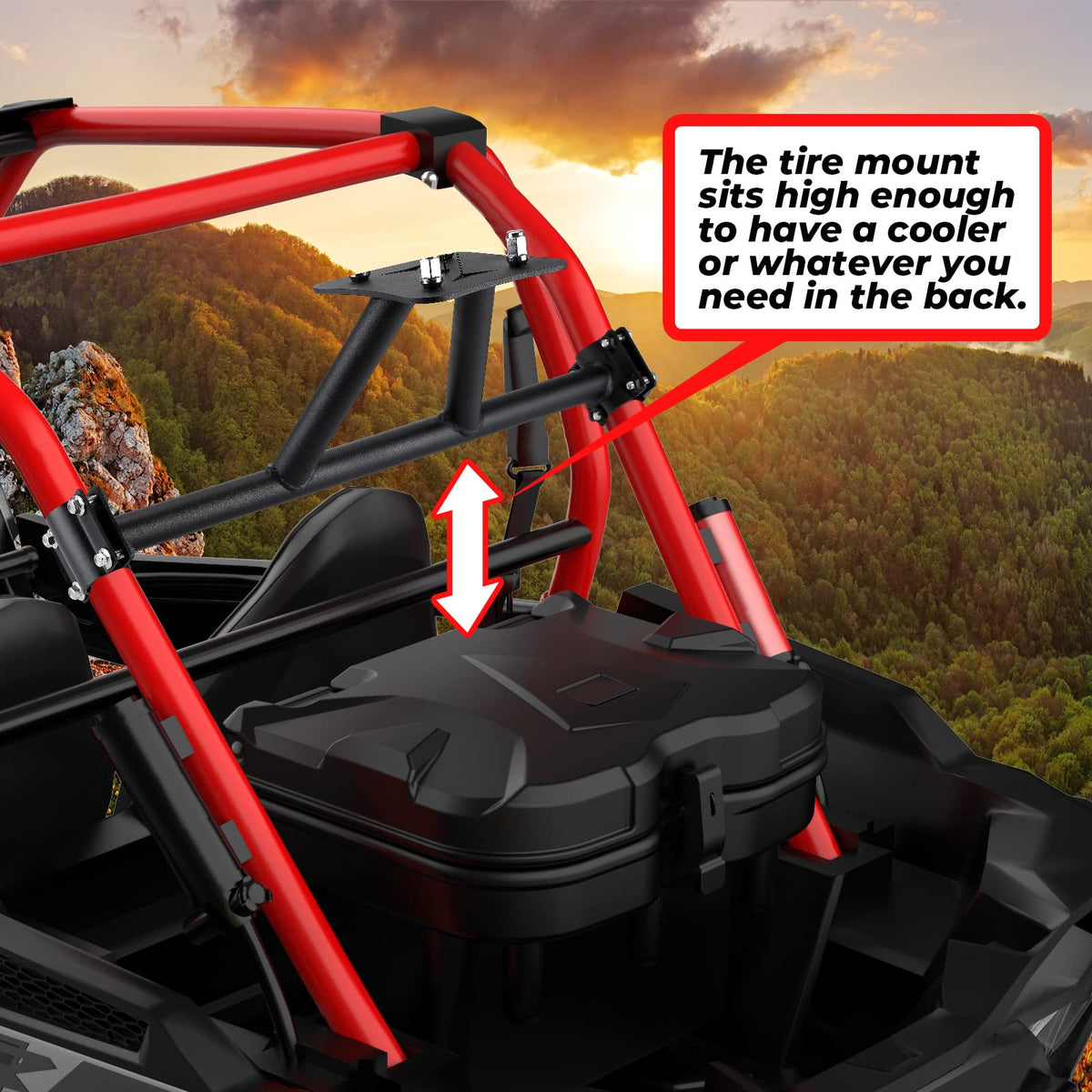 Spare Tire Carrier Mount for Polaris RZR XP 1000/4 1000 /Turbo