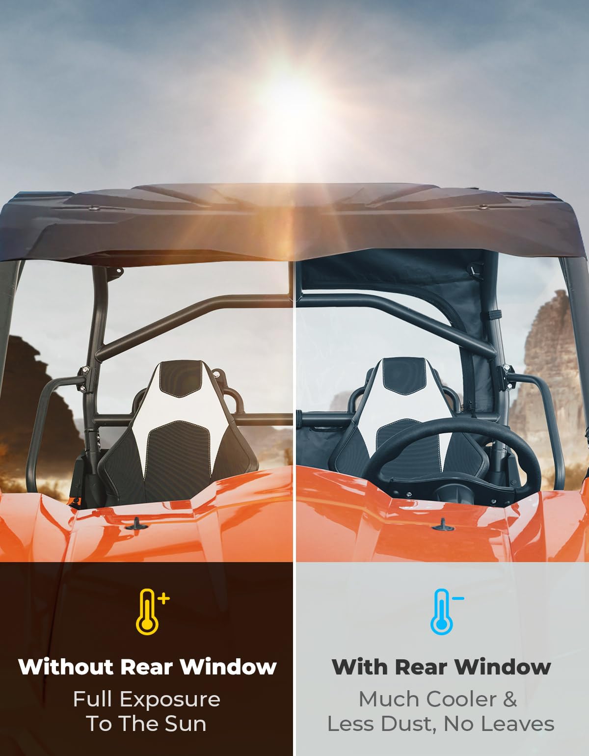 Soft Rear Windshield with Zipper for CFMOTO ZForce 500 | 800 | 1000