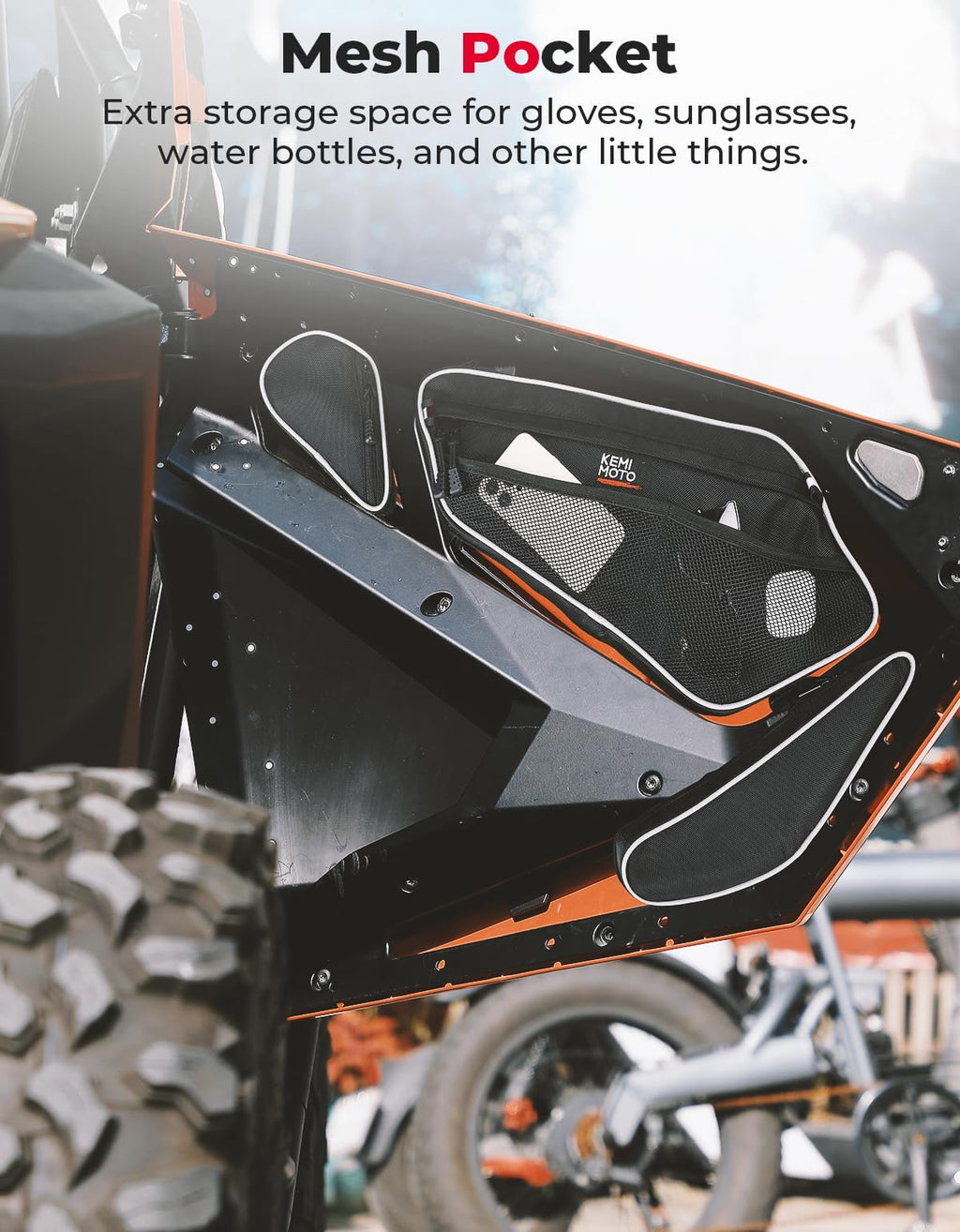 Front Door Bags With Knee Pads for Polaris RZR PRO XP/4, PRO R/4, Turbo R/4 – fits Polaris RZR Turbo R 4