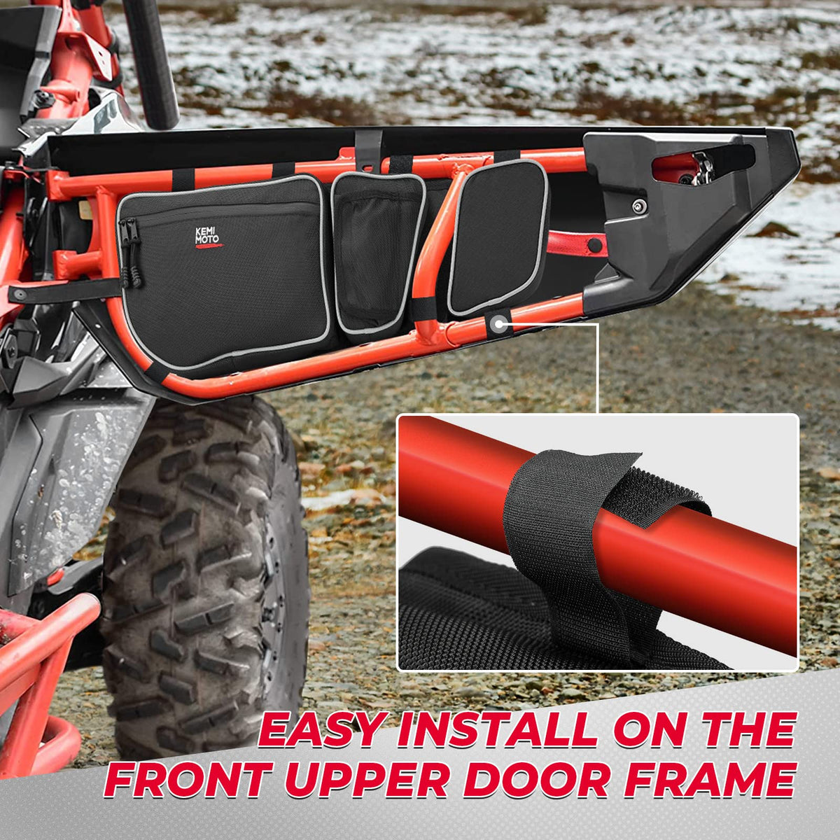 Storage Door Bags with Removable Knee Pad for Can Am Maverick X3