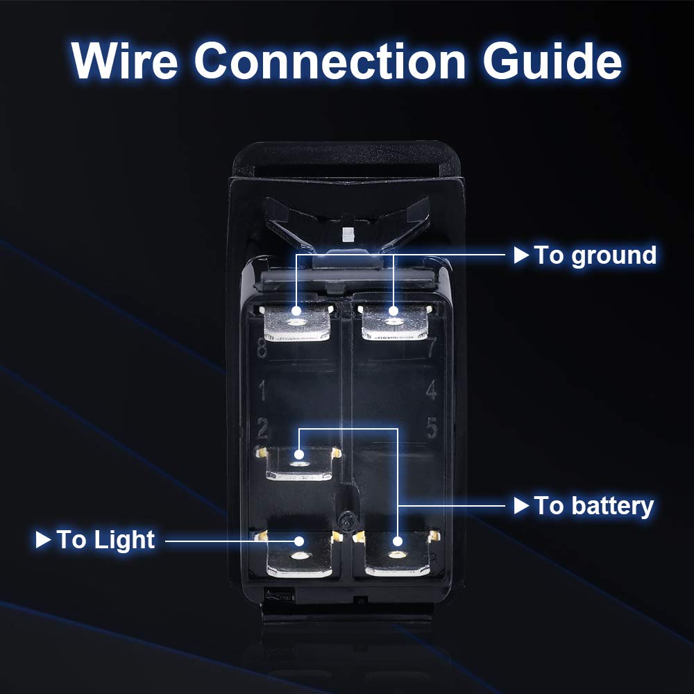 Lighted Whip Illuminated Marine Rocker Switch 12V