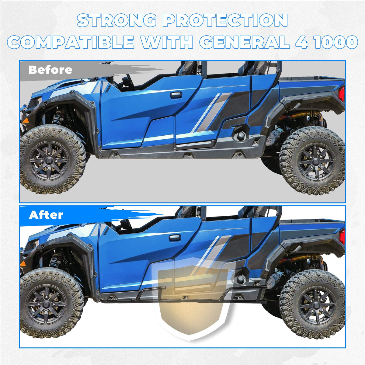 Nerf Bars Rock Sliders for Polaris General XP 4 1000 – fits Polaris General 4 1000 (view 3)