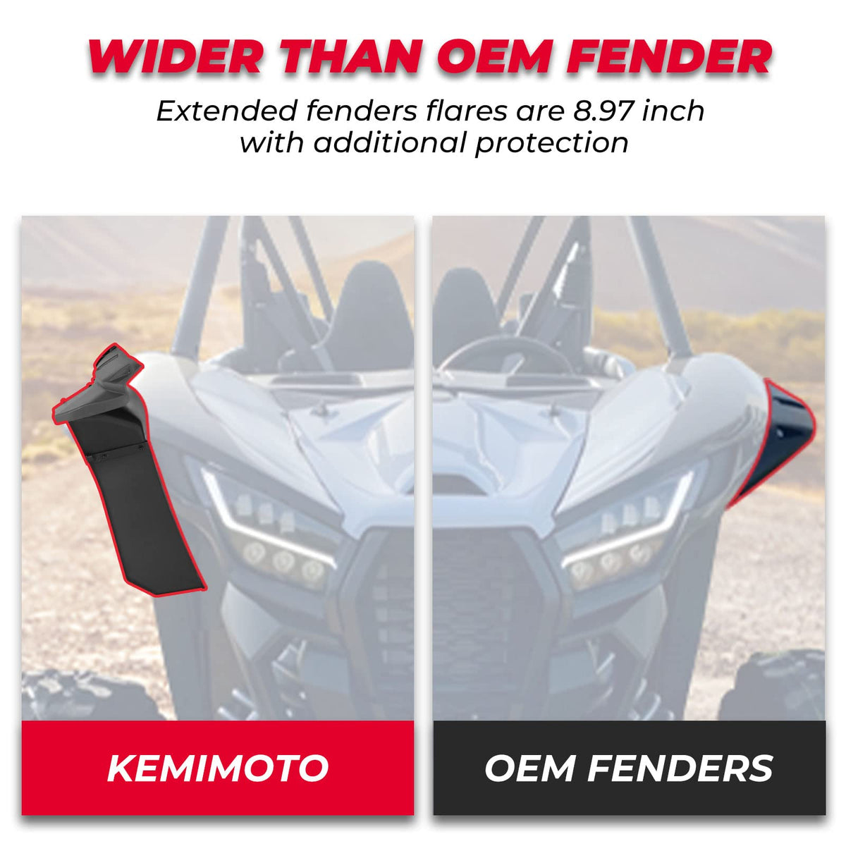 Mud Fender Flares for Kawasaki Teryx KRX 1000 – fits Kawasaki Teryx KRX 1000 (view 4)