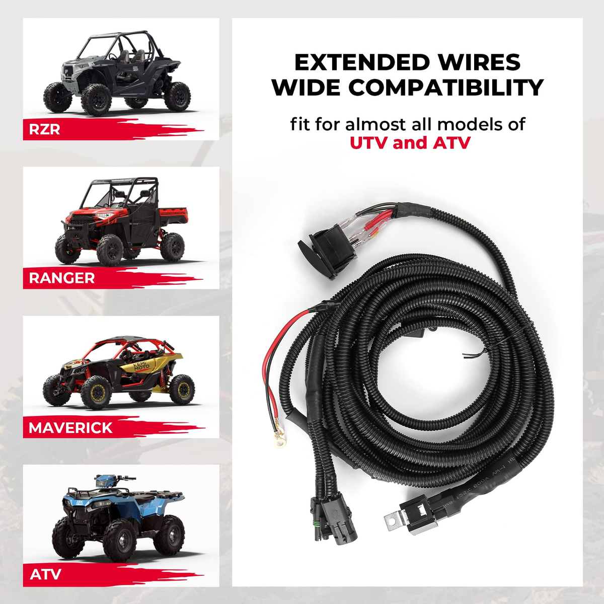 ATV/UTV Fan Override Switch Kit with Relay For Polaris, Can-Am – fits Polaris RZR XP 4 Turbo (view 4)