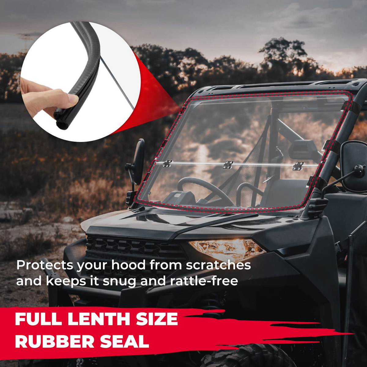 2-IN-1 Flip Up Windshield for Ranger 1000/XP 1000/Crew 2017-2026