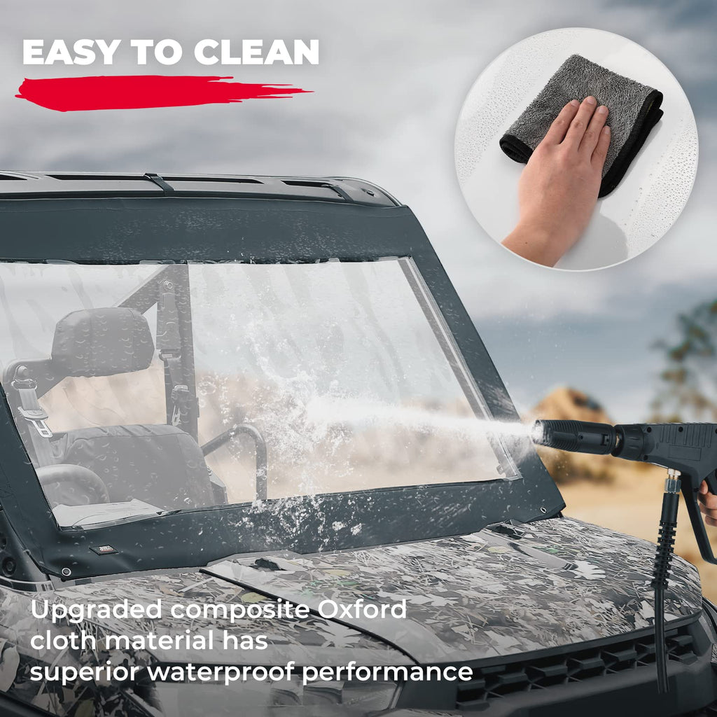 Soft Front Windshield, PVC Waterproof Panel for Ranger XP 1000 / Crew 2017-2024 – fits Polaris Ranger XP 1000 (view 4)