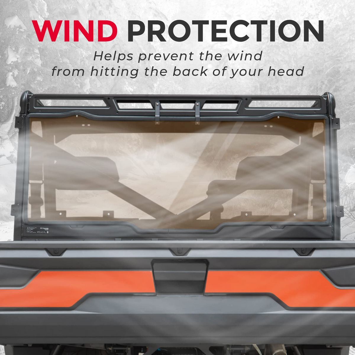 Tint Anti UV Rear Windshield for Polaris Ranger XP 1000/ Crew 2017-2026