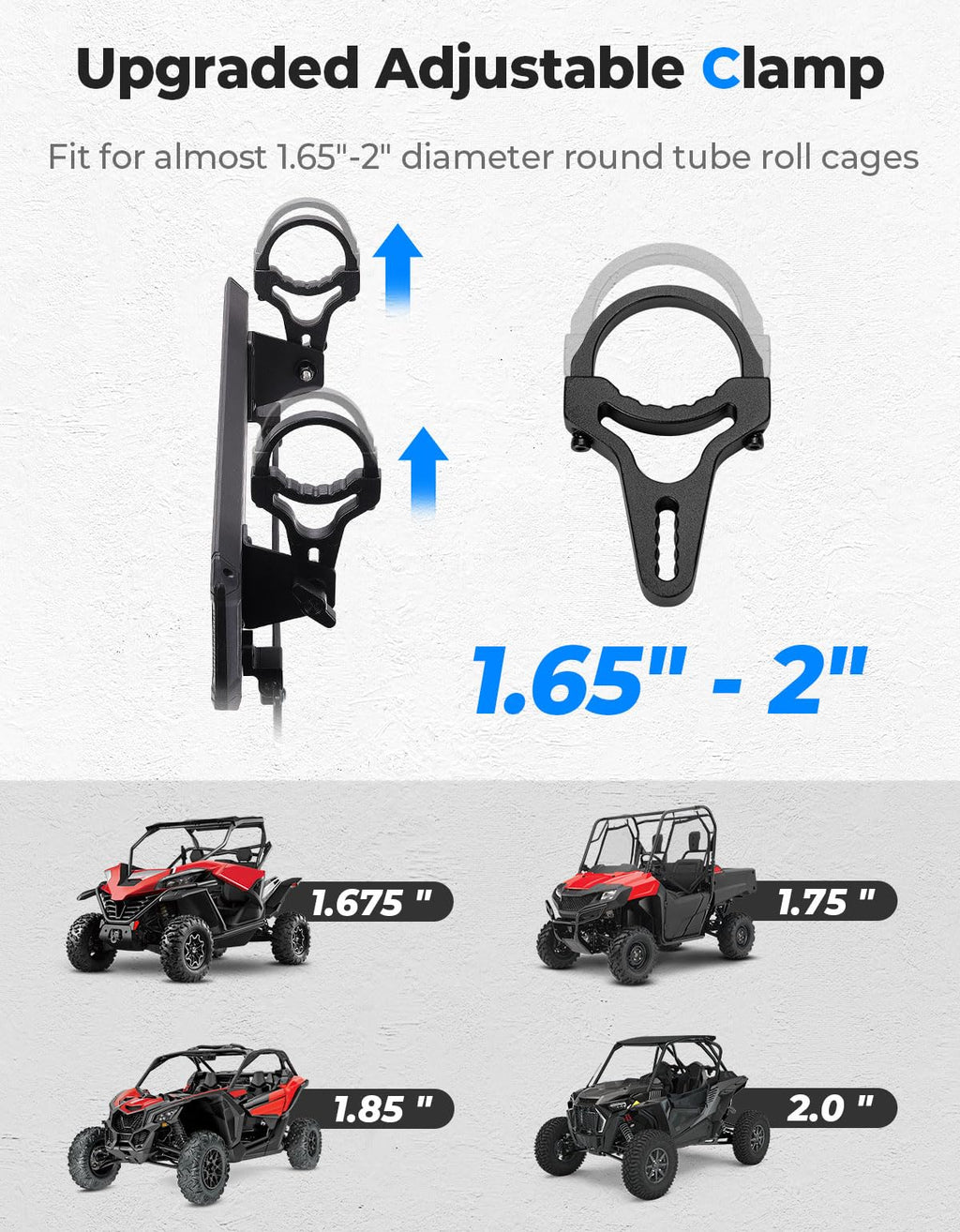 UTV Rear View Mirror with Sun Visor for Polaris RZR/Talon/Mule/Can-Am X3/CFMOTO – fits Polaris RZR (view 4)