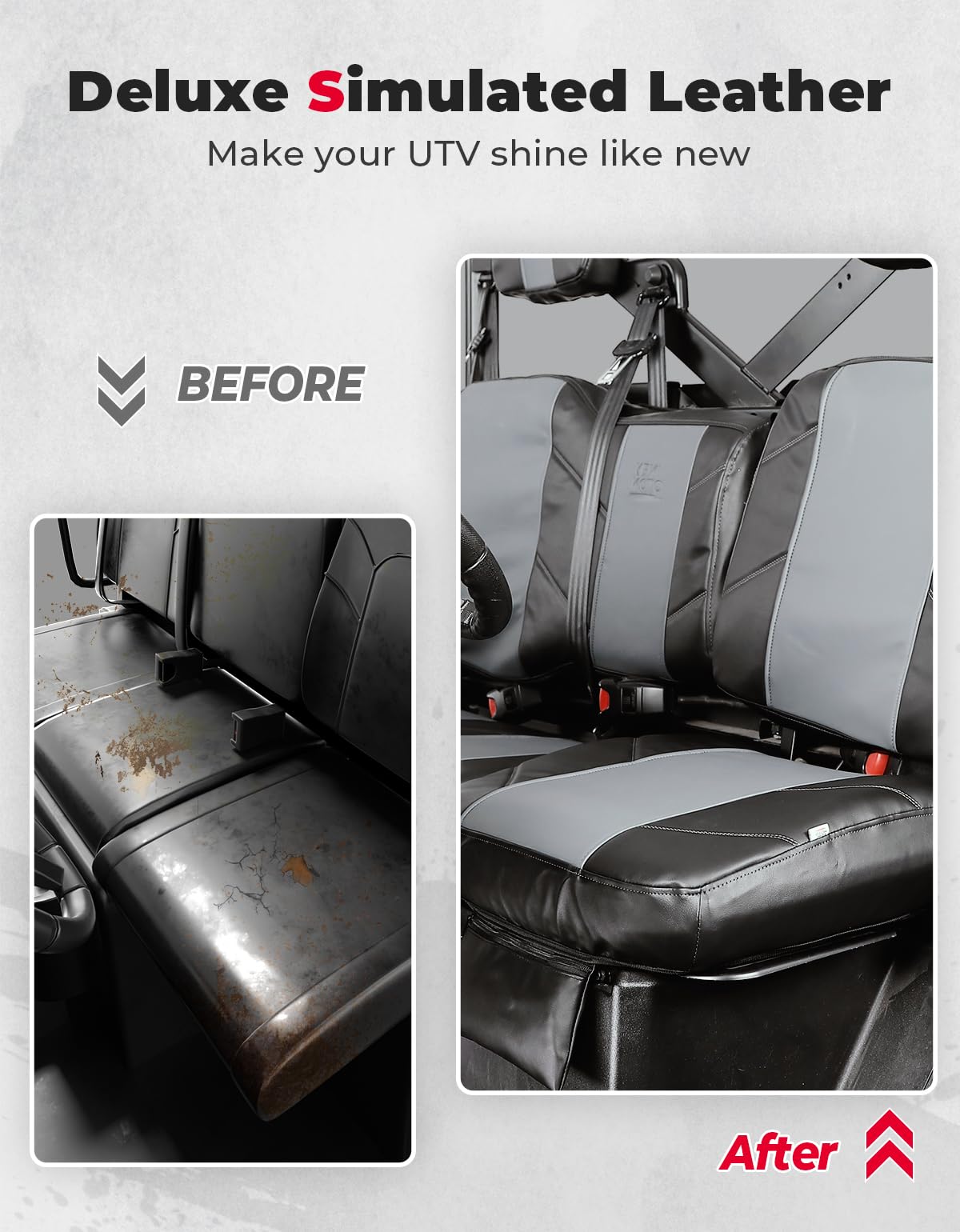 UTV Leather Seat Covers with Pocket for Polaris Ranger XP 1000/Crew