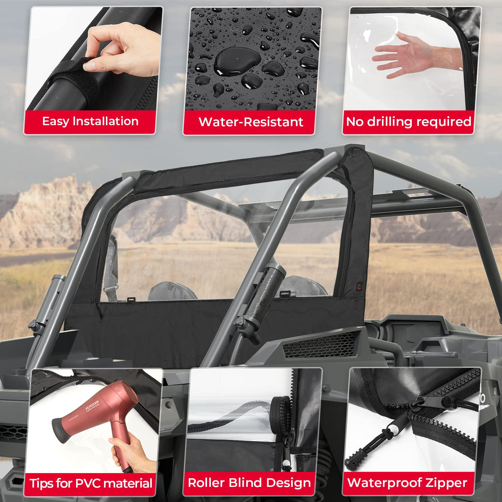 Soft Rear Windshield for Polaris RZR XP 1000 /4 2014-2023 – fits Polaris RZR XP Turbo