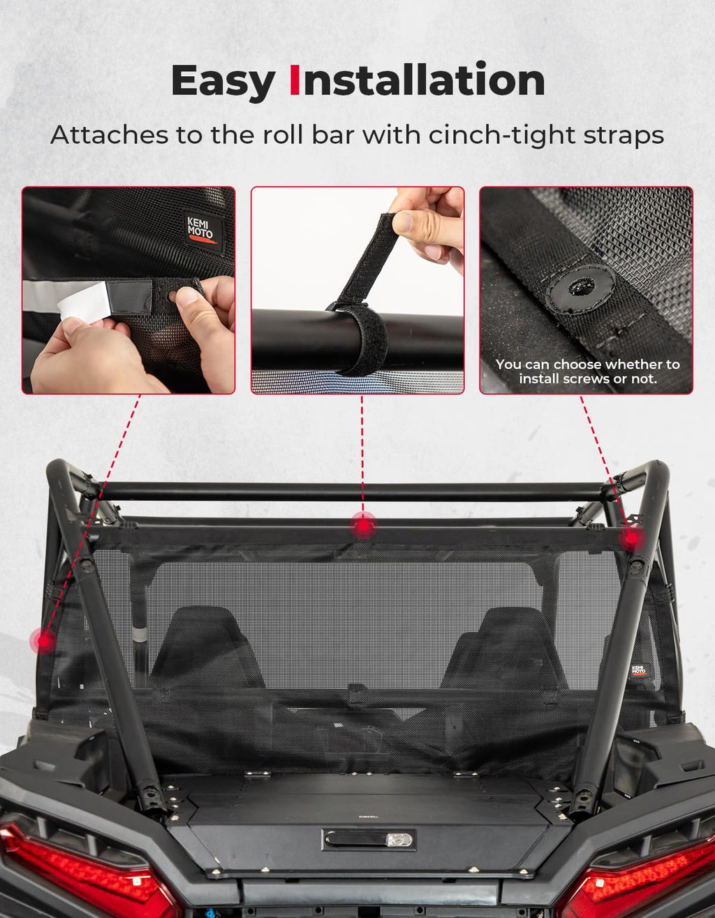 Rear Window Net for Polaris RZR XP 1000/4 1000 2024/2025+ – fits Polaris RZR XP 4 1000 (2024+) (view 4)