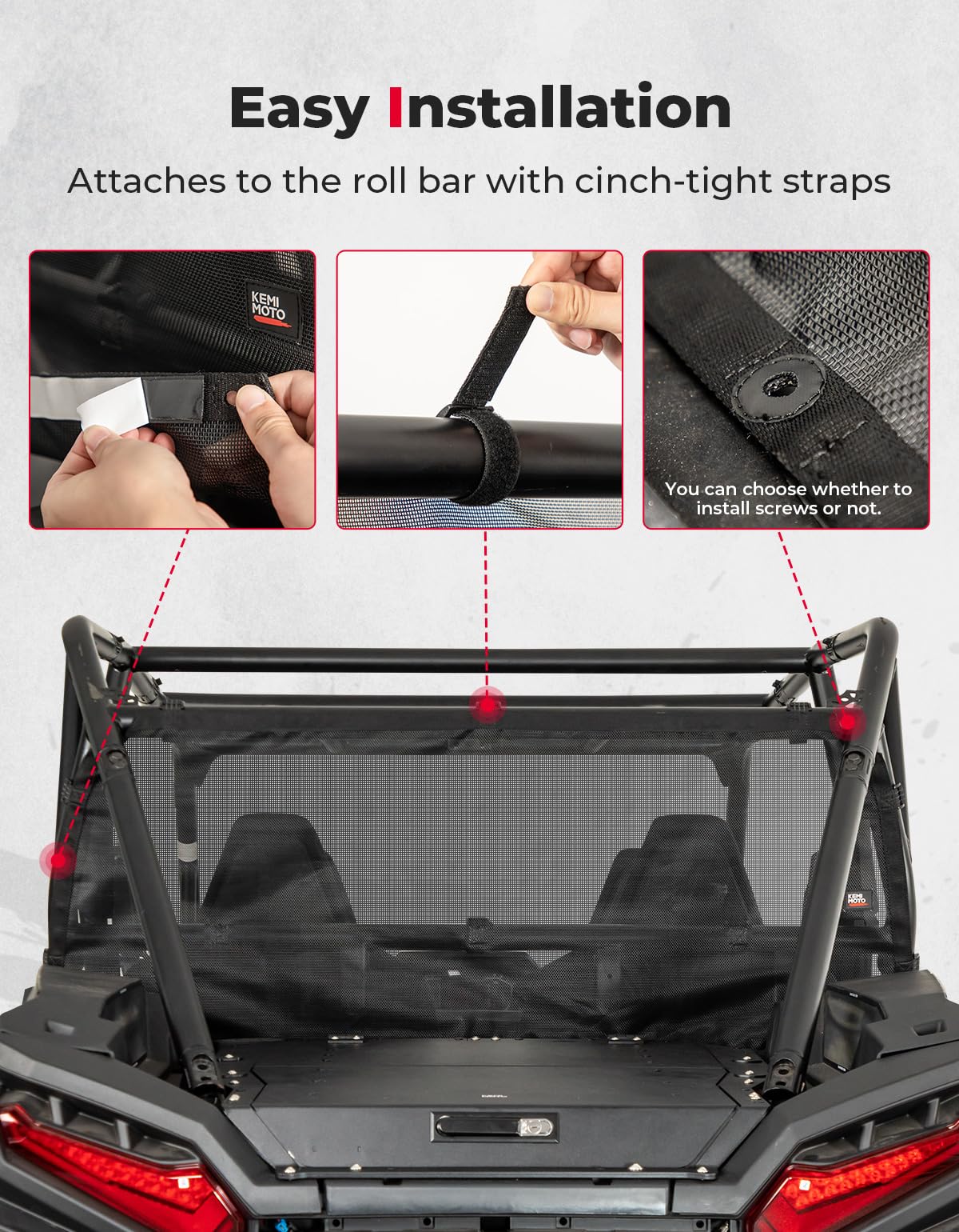 Rear Window Net for Polaris RZR XP 1000/4 1000 2024/2025+ – fits Polaris RZR XP 4 1000 (2024+) (view 4)