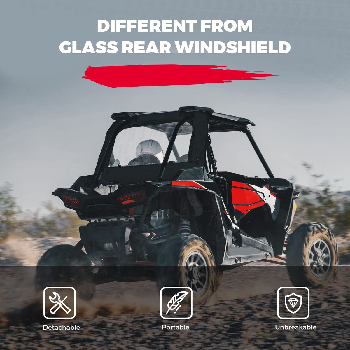 Soft Rear Windshield for Polaris RZR XP 1000 /4 2014-2023 – fits Polaris RZR XP 1000 (2014-2023) (view 5)