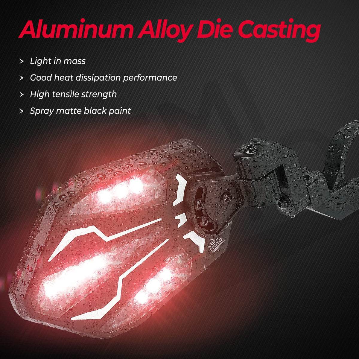Aluminium RGB UTV Side Mirrors for Can Am Maverick X3/ RZR w/ 1.6"-2" Roll Bar (1 pair)
