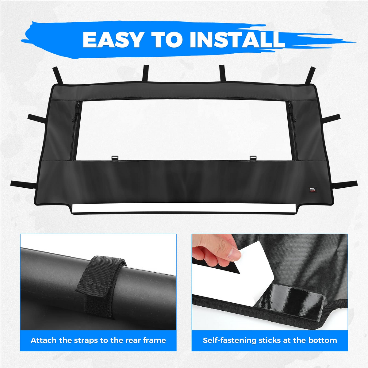 PVC Soft Rear Windshield for Polaris General 1000 /XP 1000 – fits Polaris General 1000 (view 5)