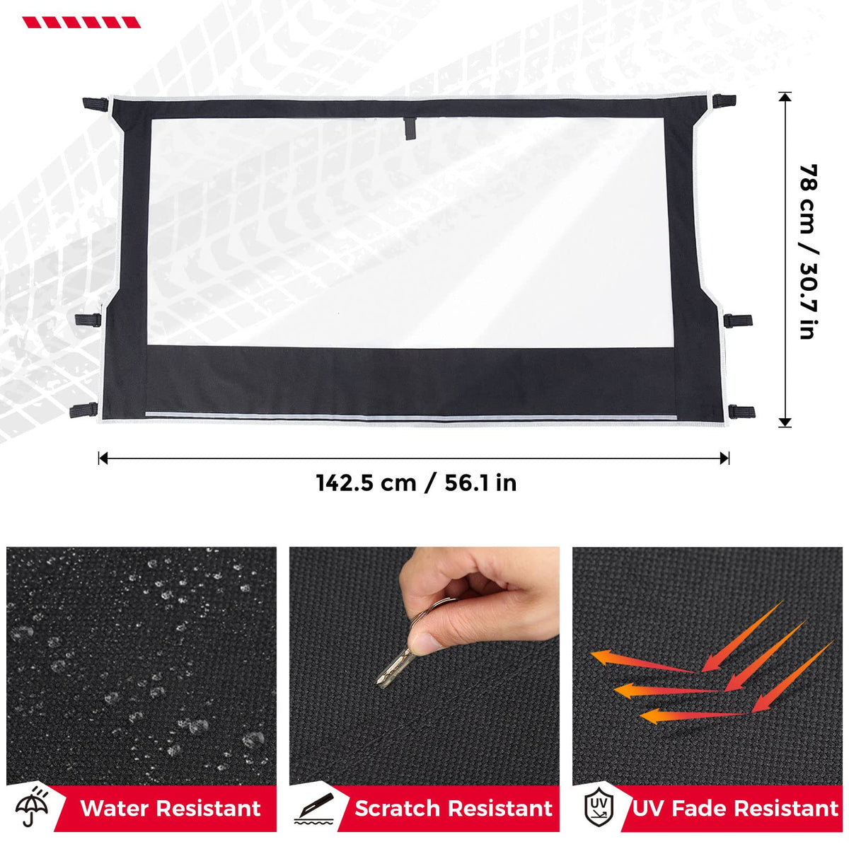 UTV Soft Rear Window Shield Windshield for Polaris Ranger 500/650/700 – fits Polaris Ranger 500 (2026+) (view 5)
