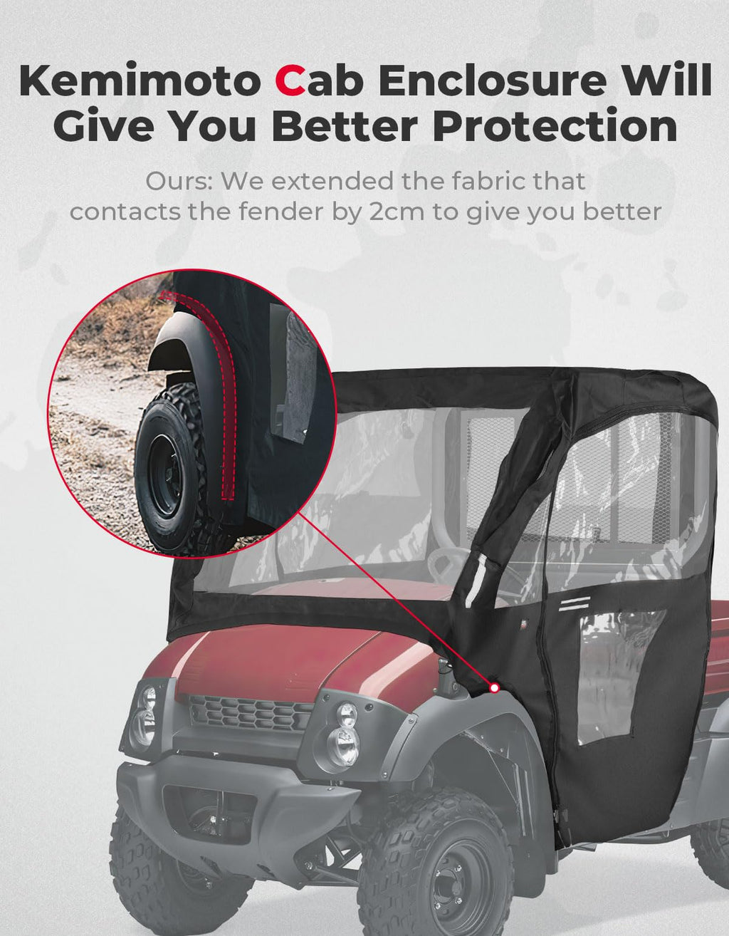 Soft Cab Enclosure Doors for Kawasaki Mule 600 610 (2015 models and older) – fits Kawasaki Mule SX (view 4)