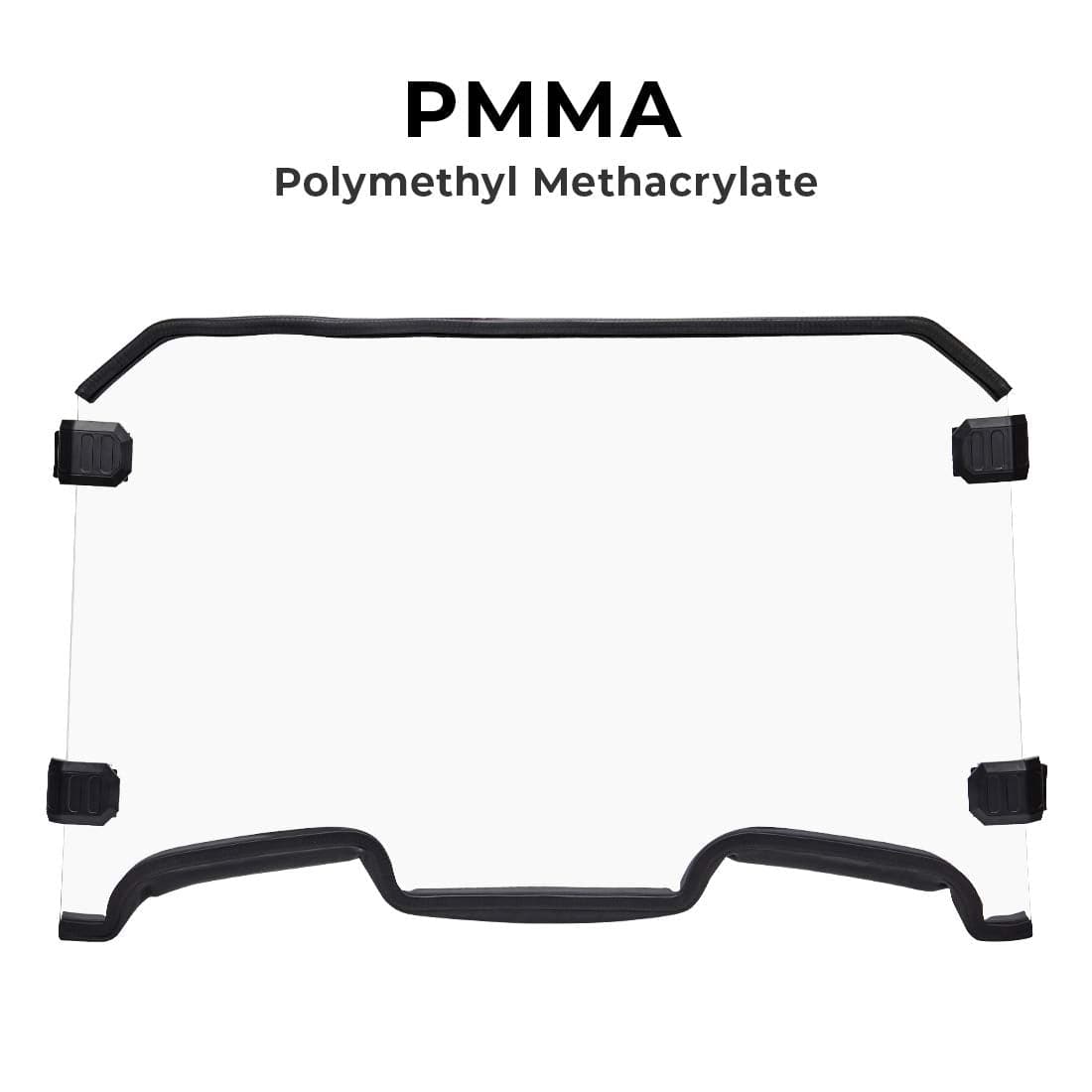 Front Full Windshield with 4 Black Clamps for Polaris RZR – fits Polaris RZR XP 1000 (2014-2023) (view 5)