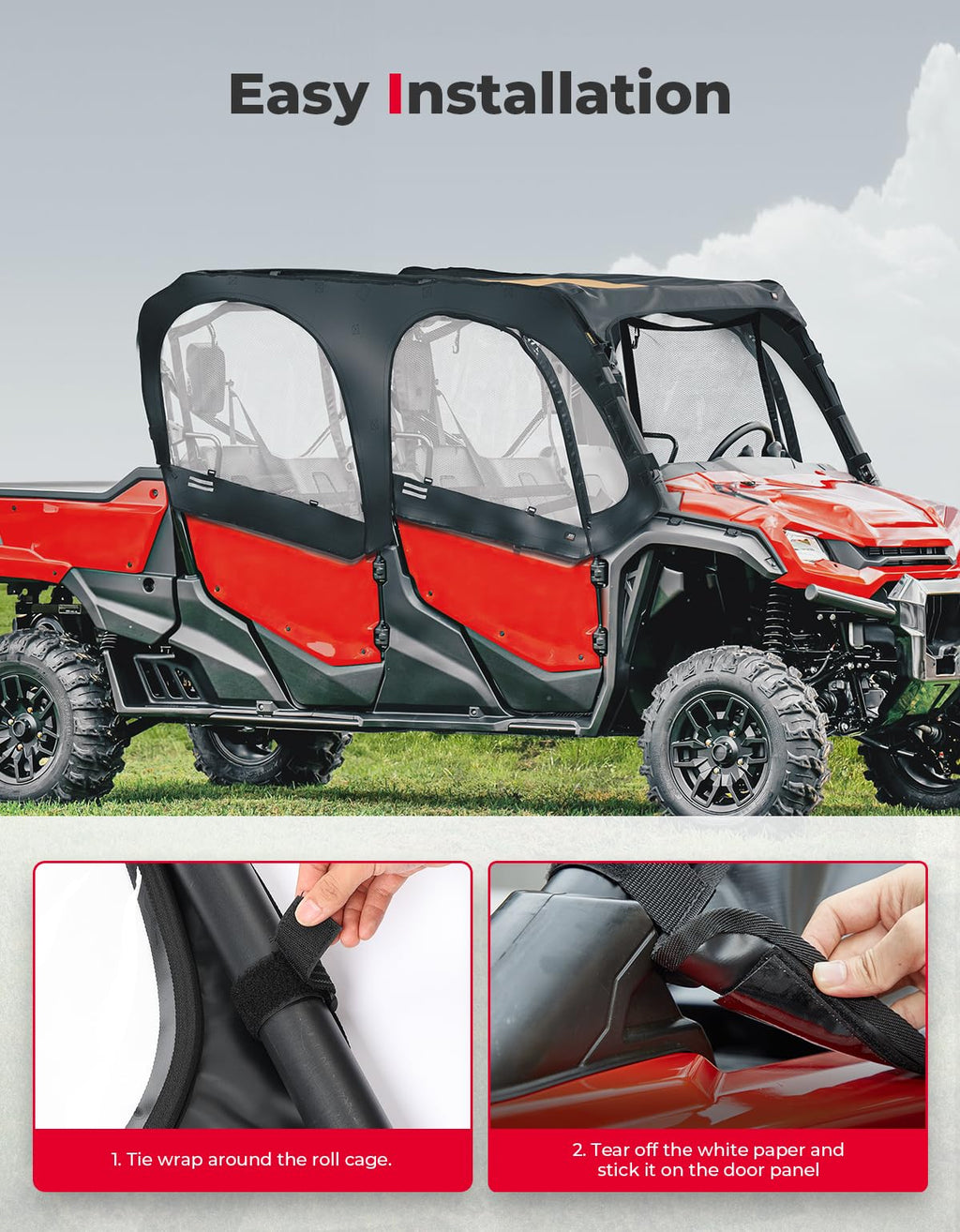 Soft Upper Door Cab Enclosure Set for Honda Pioneer 1000-6 – fits Honda Pioneer 1000-6 (view 5)