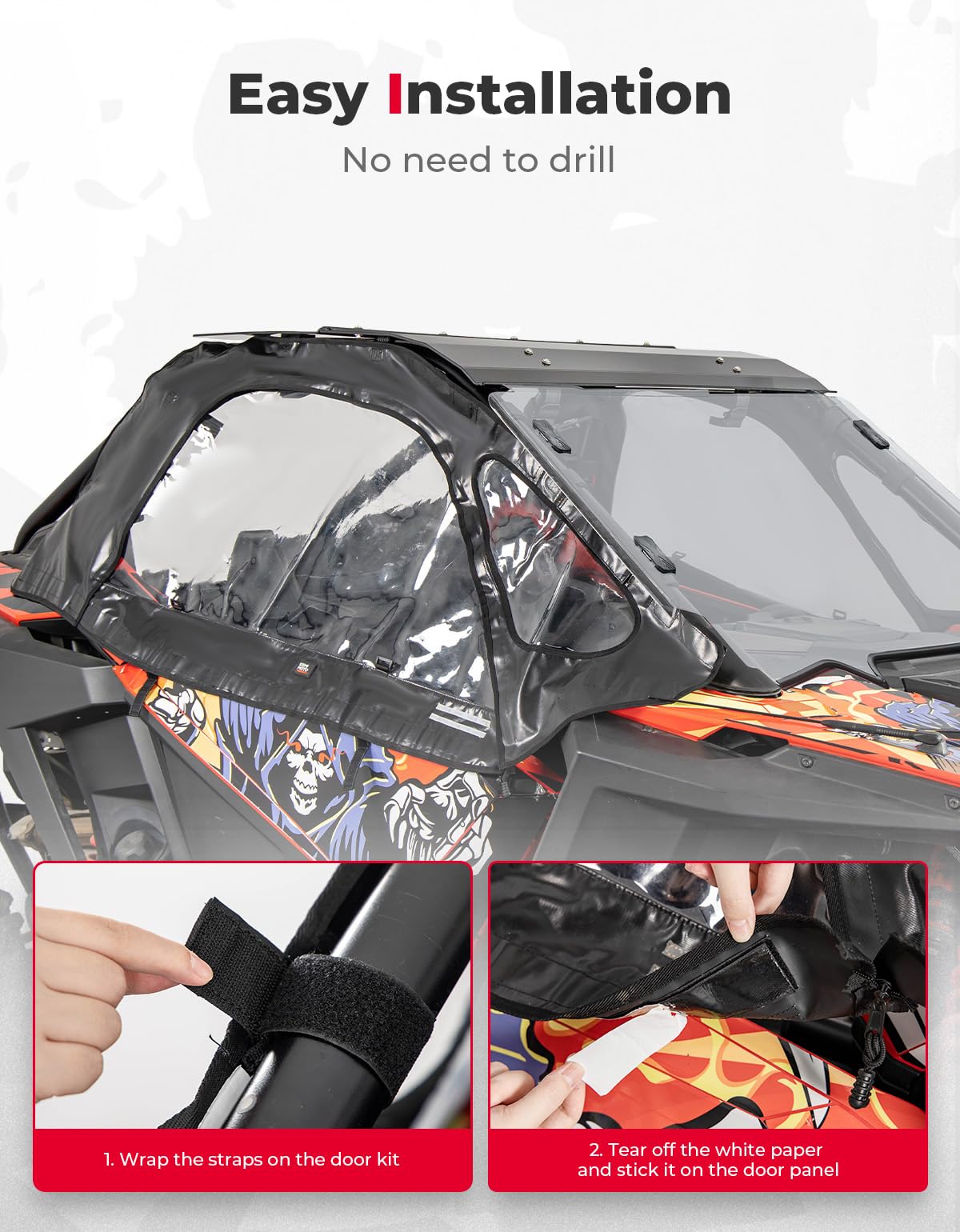 Soft Cab Enclosure Upper Doors for Polaris RZR PRO XP/Turbo R (2 seat) – fits Polaris RZR Pro XP (view 5)