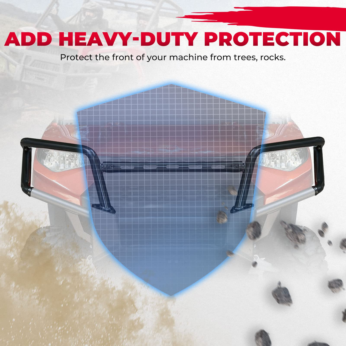 Front Bumper Upper Brush Guard for Polaris Ranger XP 1000 / Crew 2018-2024