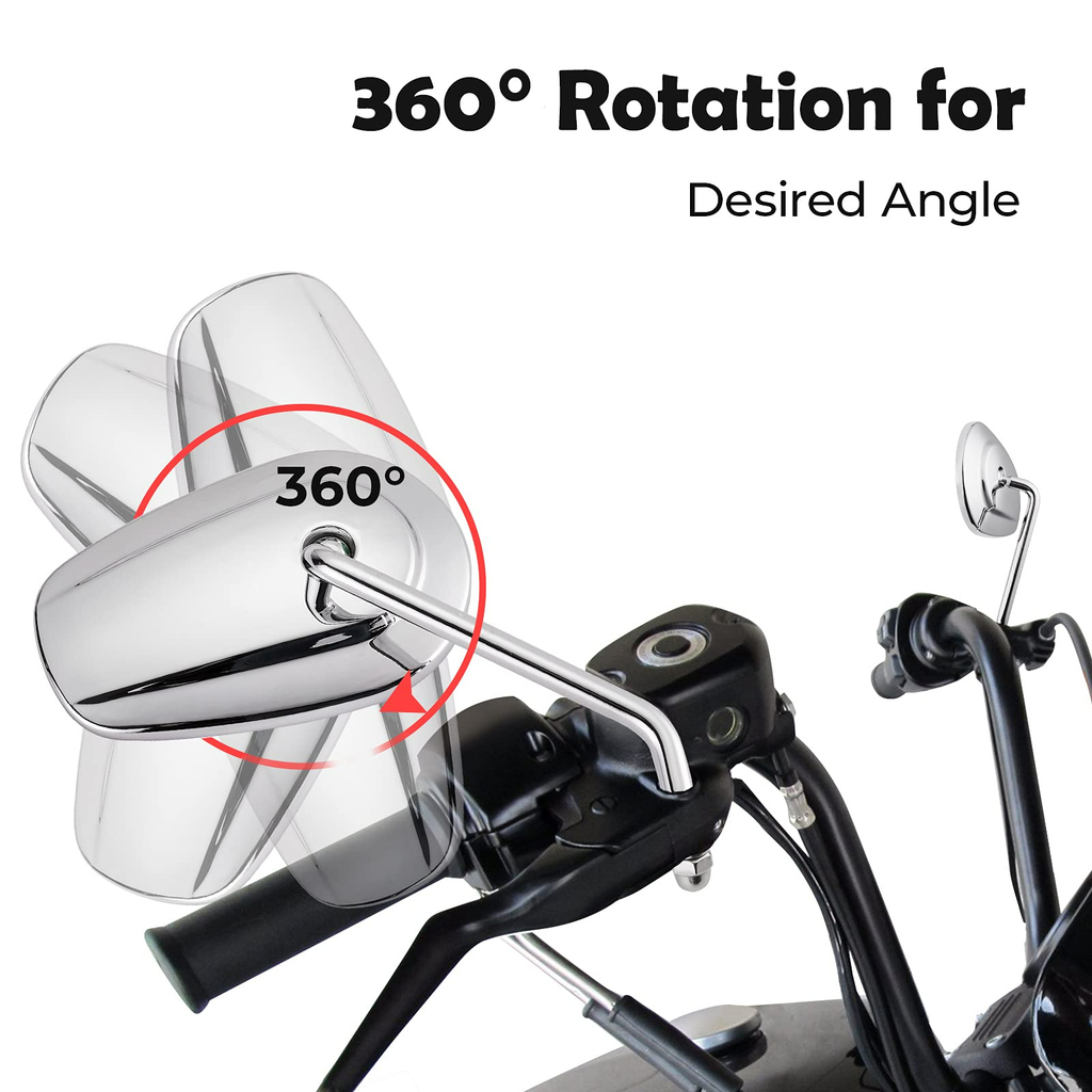 Side Rear View Mirrors with M8 Thread for Harley – fits Polaris Ranger (view 6)