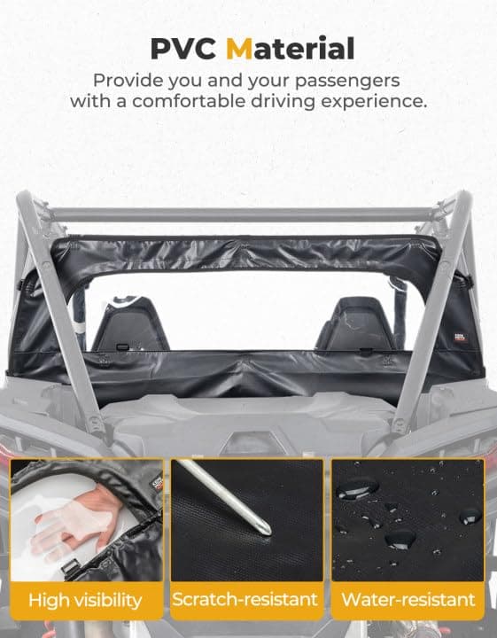 Rear Soft Windshield for Polaris RZR XP 1000 / XP 4 1000 2024-2025 – fits Polaris RZR XP 4 1000 (2024+) (view 5)