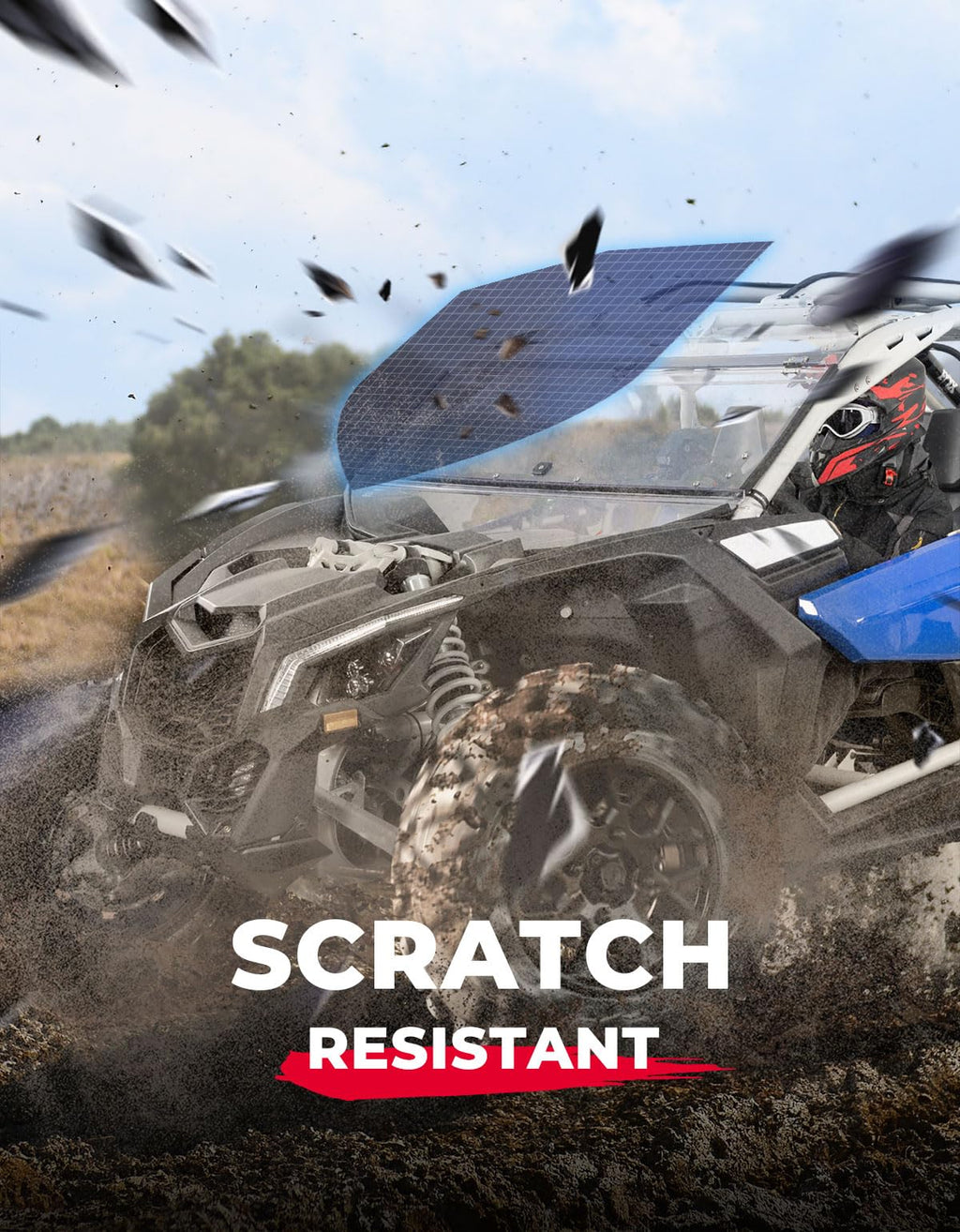 Scratch Resistant PC Flip Windshield for Can Am Maverick X3 – fits Can-Am Maverick X3 MAX (view 4)