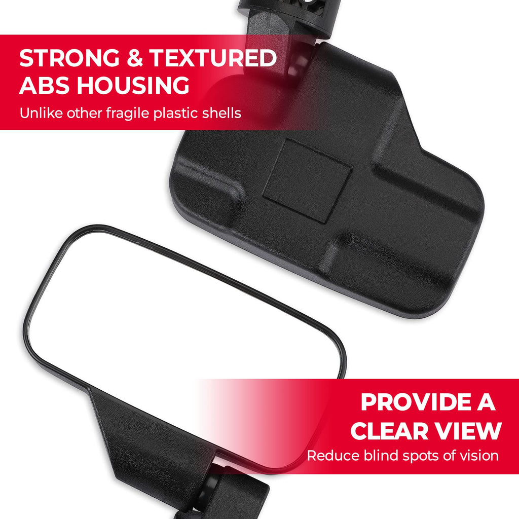 Adjustable Side Mirrors with Bypass for Ranger/ General/ Defender/ Maverick Trail – fits Polaris General (view 5)
