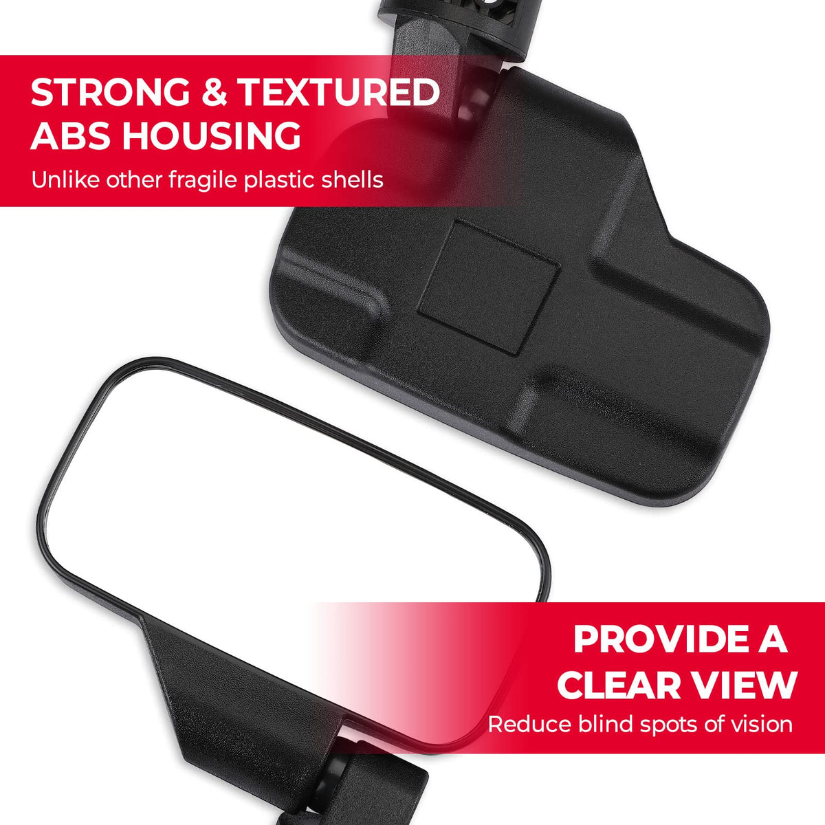 Adjustable Side Mirrors with Bypass for Ranger/ General/ Defender/ Maverick Trail – fits Polaris General (view 5)