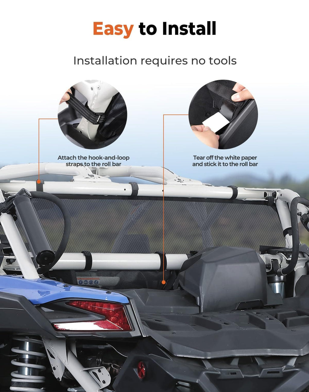Rear Window Net for Can-Am Maverick X3/MAX – fits Can-Am Maverick X3 2-Seat (view 5)