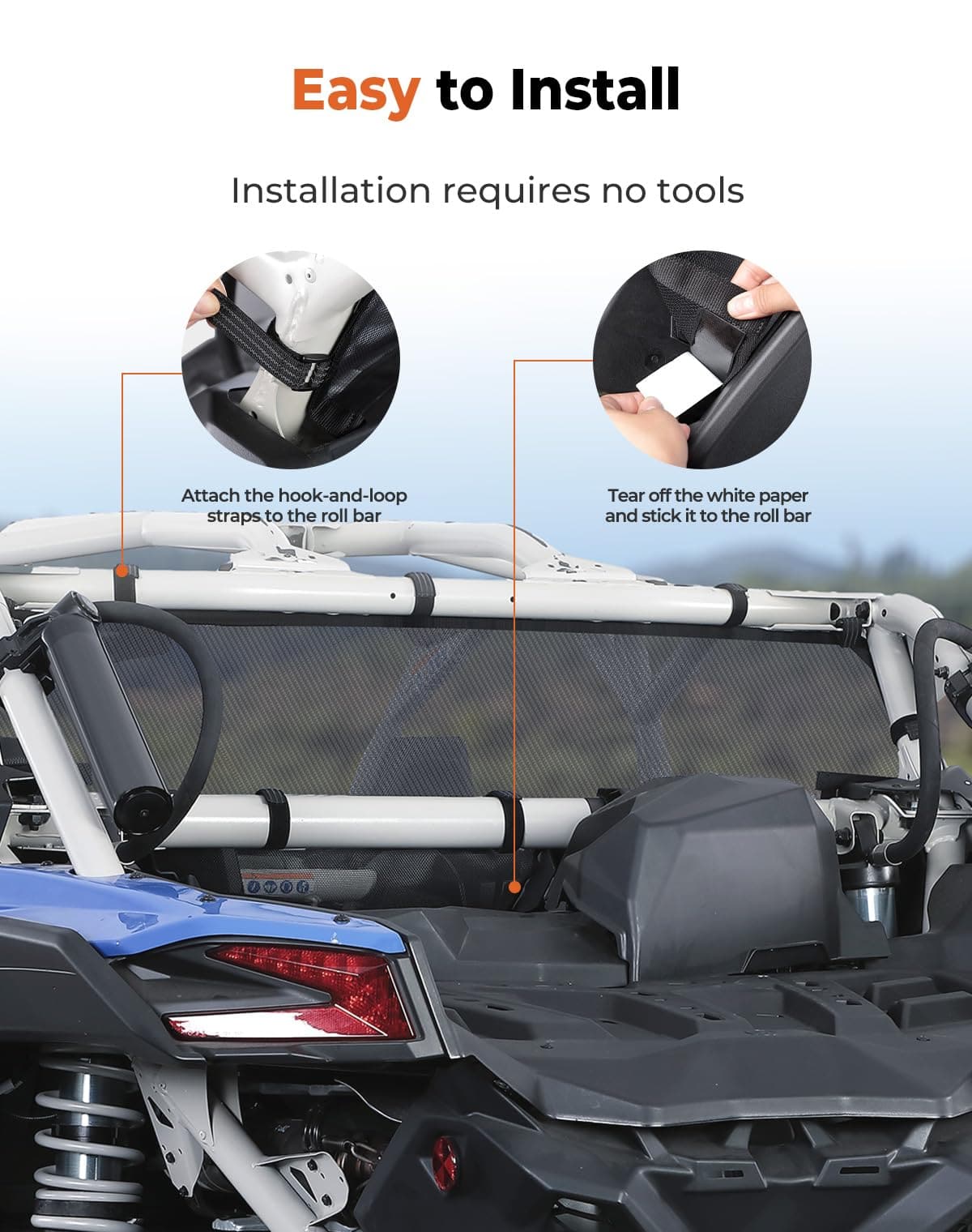 Rear Window Net for Can-Am Maverick X3/MAX – fits Can-Am Maverick X3 2-Seat (view 5)
