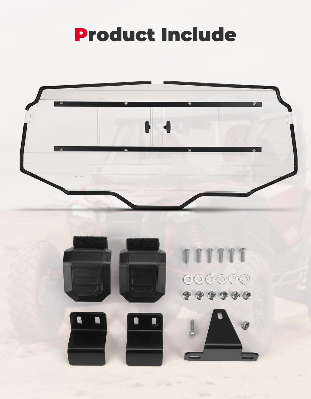 UTV Rear Windshield Sliding Vented Back Window for Talon 1000X-4 – fits Honda Talon (view 5)