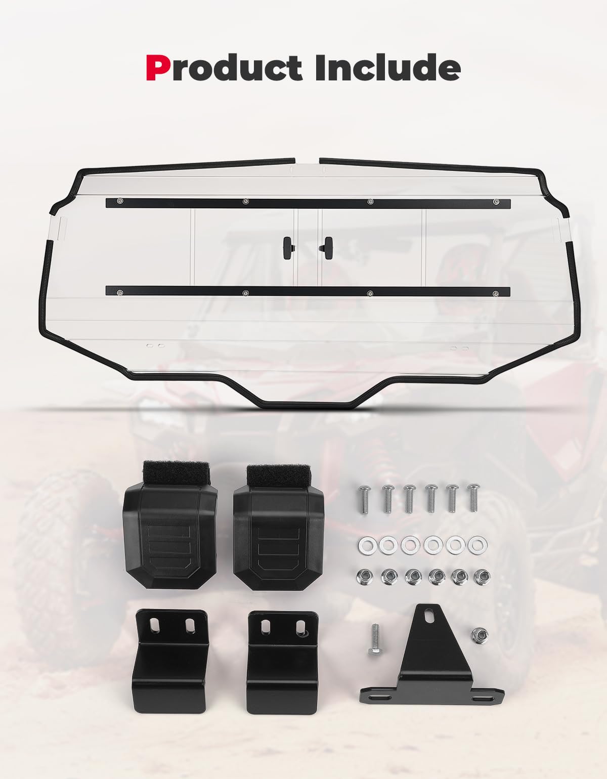 UTV Rear Windshield Sliding Vented Back Window for Talon 1000X-4 – fits Honda Talon (view 5)
